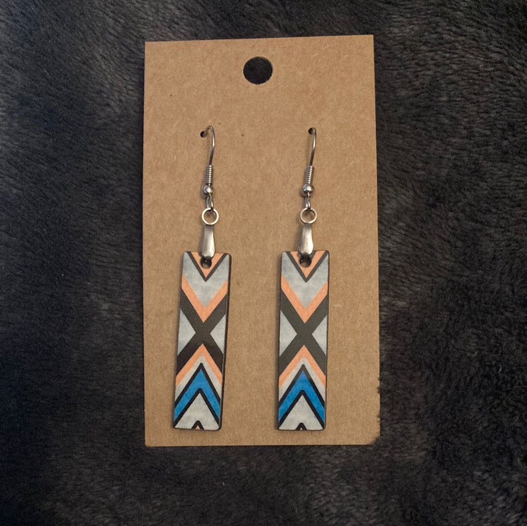 Western 3(BE59) -  Bar Shape Earrings - 1.5