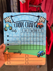 Monster Trucks - Dry Erase Chore Chart