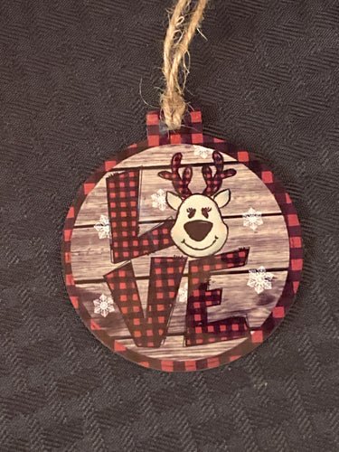 Love Reindeer (B16) - Bulb Shape Ornament