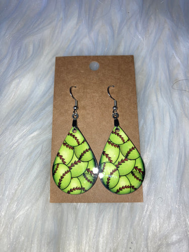 Softballs (TD53) Tear Drop Earrings