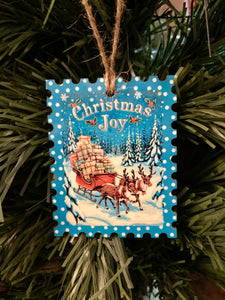 Christmas Joy Sleigh (STS05) - Stamp Shape Ornament