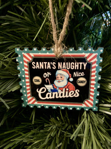 Santa's Naughty or Nice Candies (STS07) - Stamp Shape Ornament