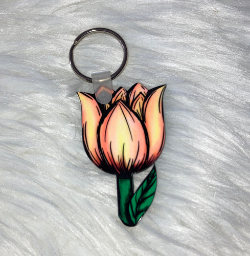 Orange Yellow (T12) - Tulip Keychain