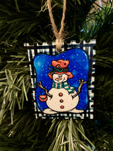 Snowman (STS08) - Stamp Shape Ornament