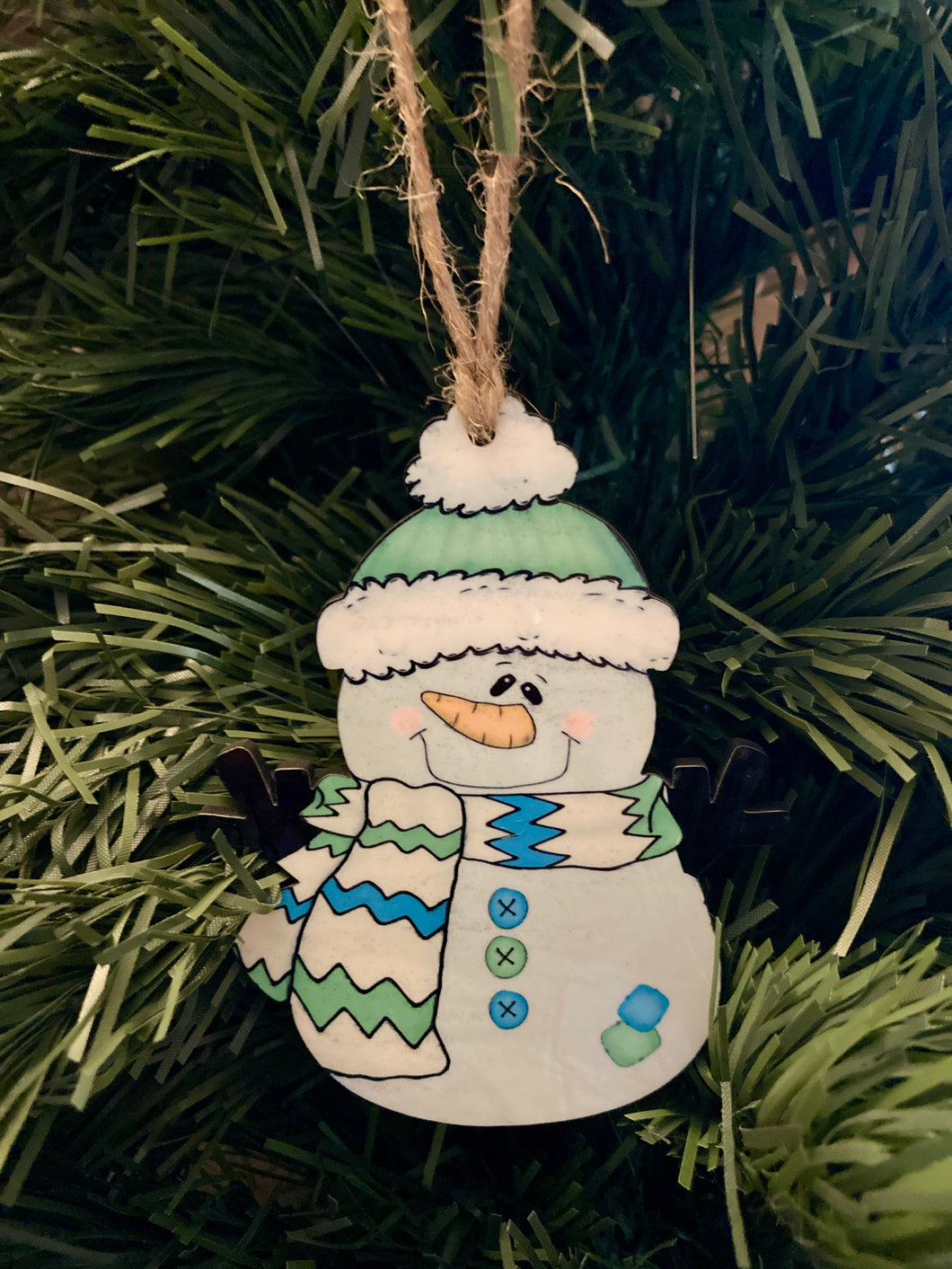 Green and Blue (SM03) - Snowman Shape Ornament