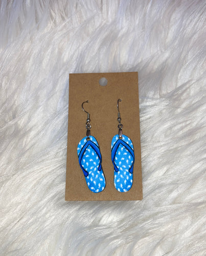 Blue Flamingo (FF69) - Flip Flop Earrings 1.5