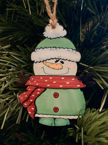 Green and Red (SM04) - Snowman Shape Ornament