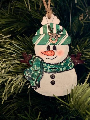 Snowflake Reindeer (SM08) - Snowman Shape Ornament