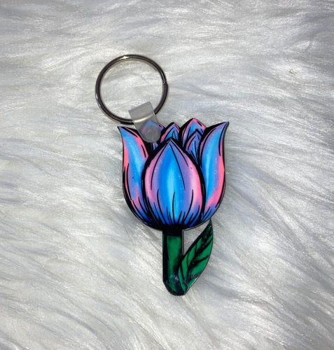 Blue Pink (T10) - Tulip Keychain