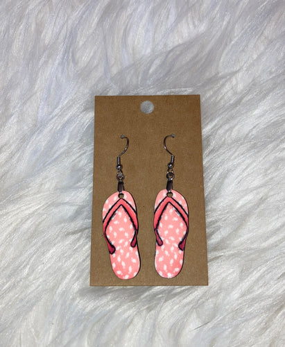 Pink Flamingo (FF70) - Flip Flop Earrings 1.5