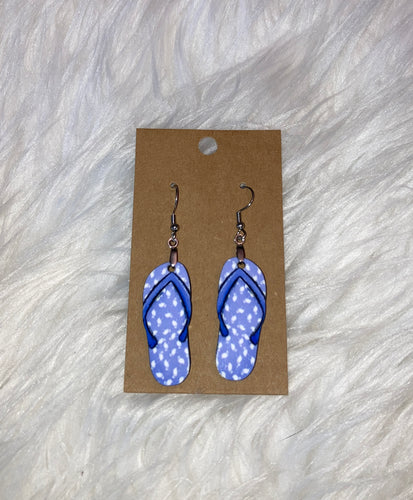 Purple Flamingo (FF71) - Flip Flop Earrings 1.5