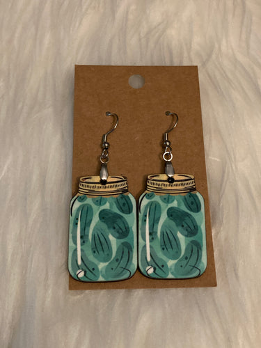 Pickles (MJ08) - Mason Jar Earrings