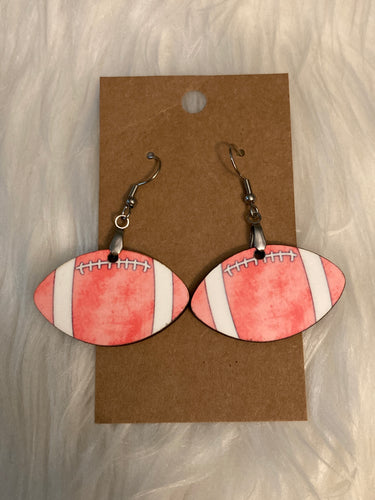 Pink Football (FB01) - Football Earrings