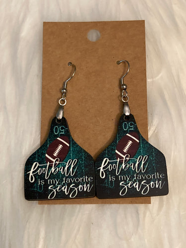 Football is my Favorite Season (CT19) - Cattle Tag Earrings