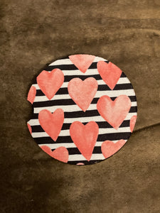 Car Coaster - Hearts Stripes - CC73