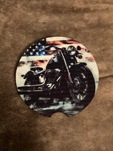 Car Coaster - Motorcycle Flag - CC68