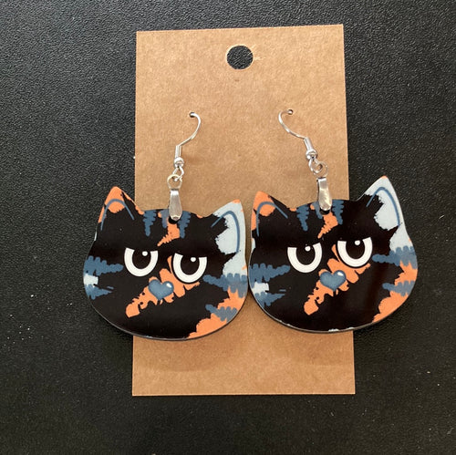 Calico Cat Head (CH02) Earrings