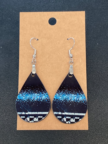 Finish Line -  Tear Drop Earrings