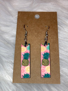 Pineapple (BE51) -  Bar Shape Earrings - 1.5"