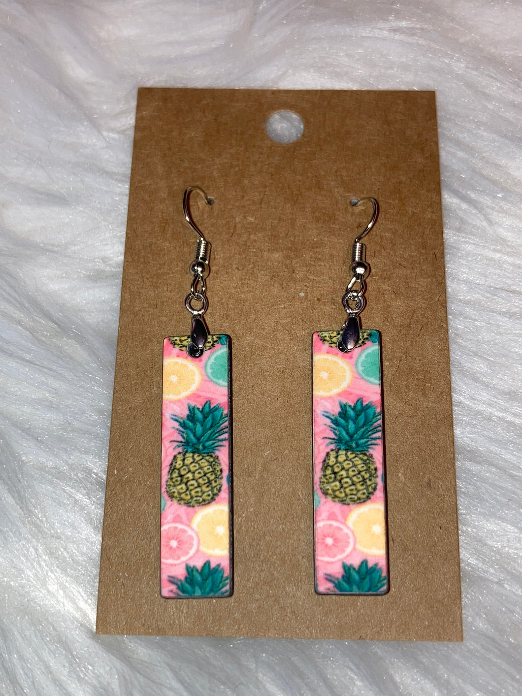 Pineapple (BE51) -  Bar Shape Earrings - 1.5