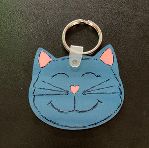 Grey (CH05) Cat Head Shape Keychain