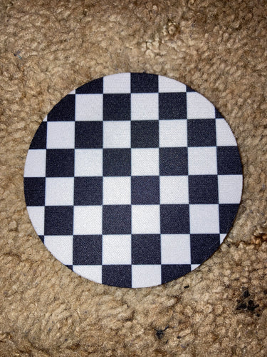 Checkered - Round Neoprene House Coaster Set of 4