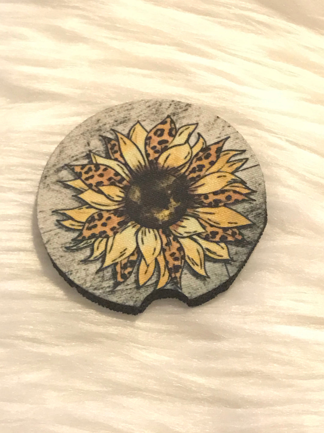 Car Coaster - Sunflower with Print - CC19