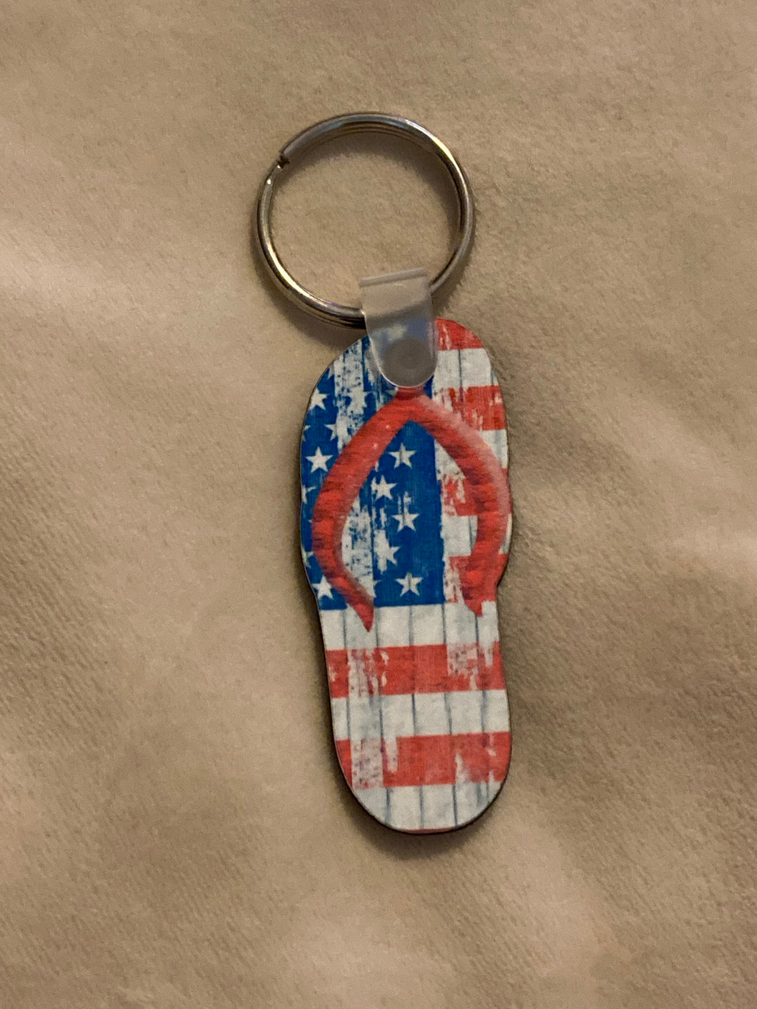 Americana Rustic (FF04) - Single Flip Flop Keychain