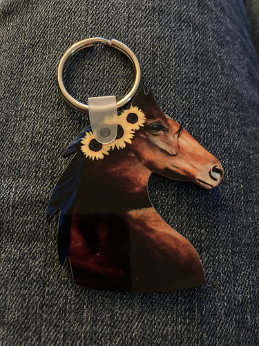 Dark Brown (HH04) - Horse Head Keychain