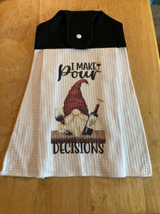 I Make Pour Decisions - Over the Handle Waffle Towel