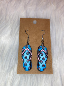 Cupcakes (FF67) - Flip Flop Earrings 1.5"