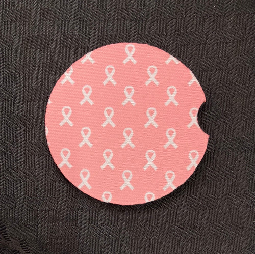 Car Coaster - Breast Cancer Ribbon