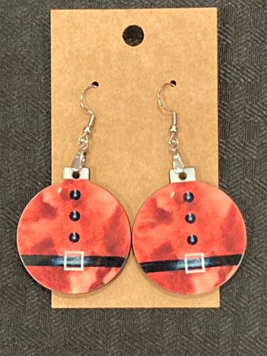 Santa Suit (B07) - Bulb Ornament Earrings