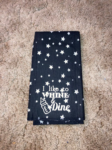 I Like to Whine & Dine Burp Rag Cloth