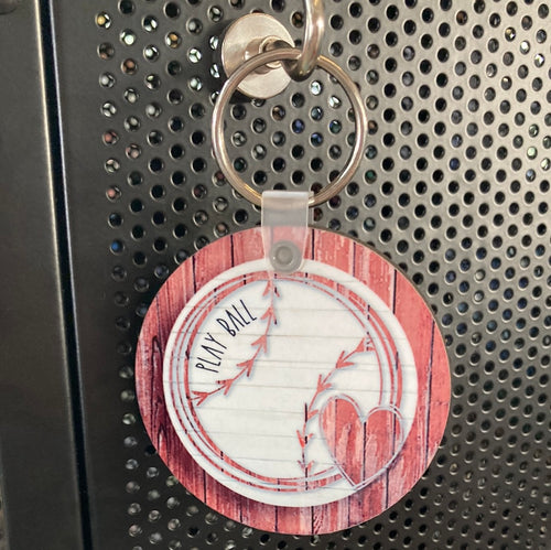 Play Ball (R36)- Circle Keychain