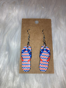 Patriotic (FF34) - Flip Flop Earrings 1.5"