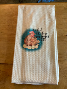 Wicked Chickens Waffle Towel