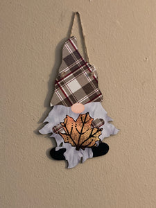 Fall Maple Leaf (G16) Gnome Wall Hanging Sign - Medium