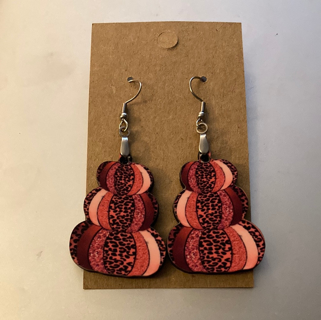 Pink Pumpkins (SP01) - Stacked Pumpkins Earrings