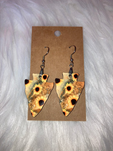 Sunflowers (AH12) - Arrowhead Earrings