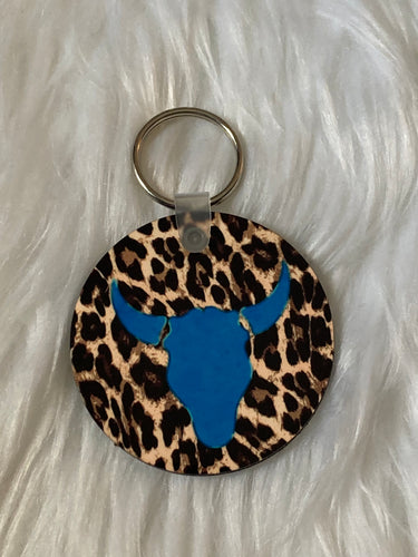 Print Steer Head (R111)- Circle Keychain