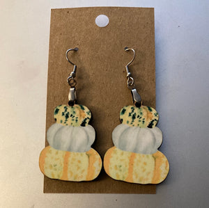 Light Pumpkins (SP04) - Stacked Pumpkins Earrings