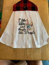 Load image into Gallery viewer, I Like Wine and Maybe 3 People - Over the Handle Waffle Towel