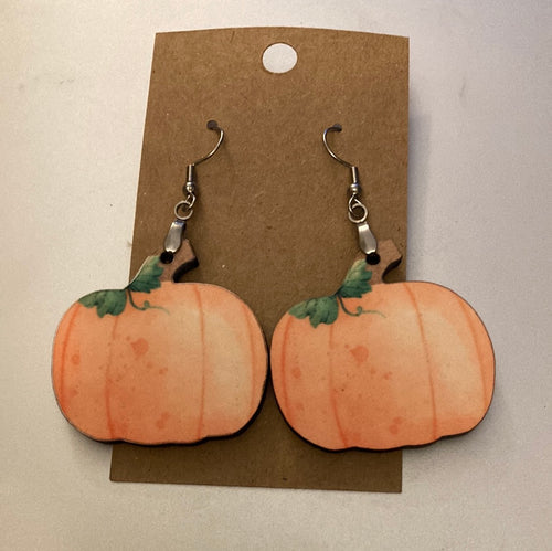 Orange Pumpkin (PU16) - Pumpkin Earrings 1.5