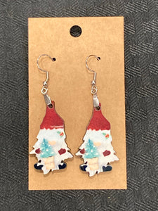 Christmas Tree with Lights (G13) - Gnome Earrings