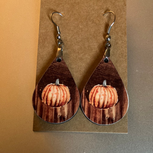 Pumpkin (TD46) - Tear Drop Earrings