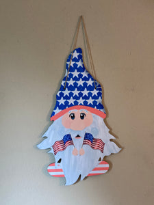 Patriotic (G08) Gnome Wall Hanging Sign - Large