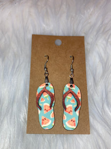 Watermelon Slice (FF56) - Flip Flop Earrings 1.5"