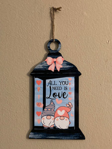 All You Need Is Love (L02) - Lantern Shape Wall Hanging Sign - Medium