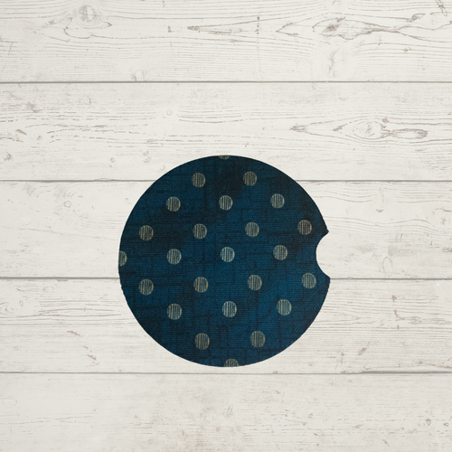 Car Coaster - Dark Teal with Gold Dots - CC33